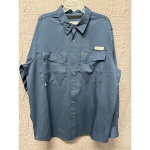Magellan Outdoors Men's Fishing Shirt XL Navy‎ Long Sleeve Button Up Top